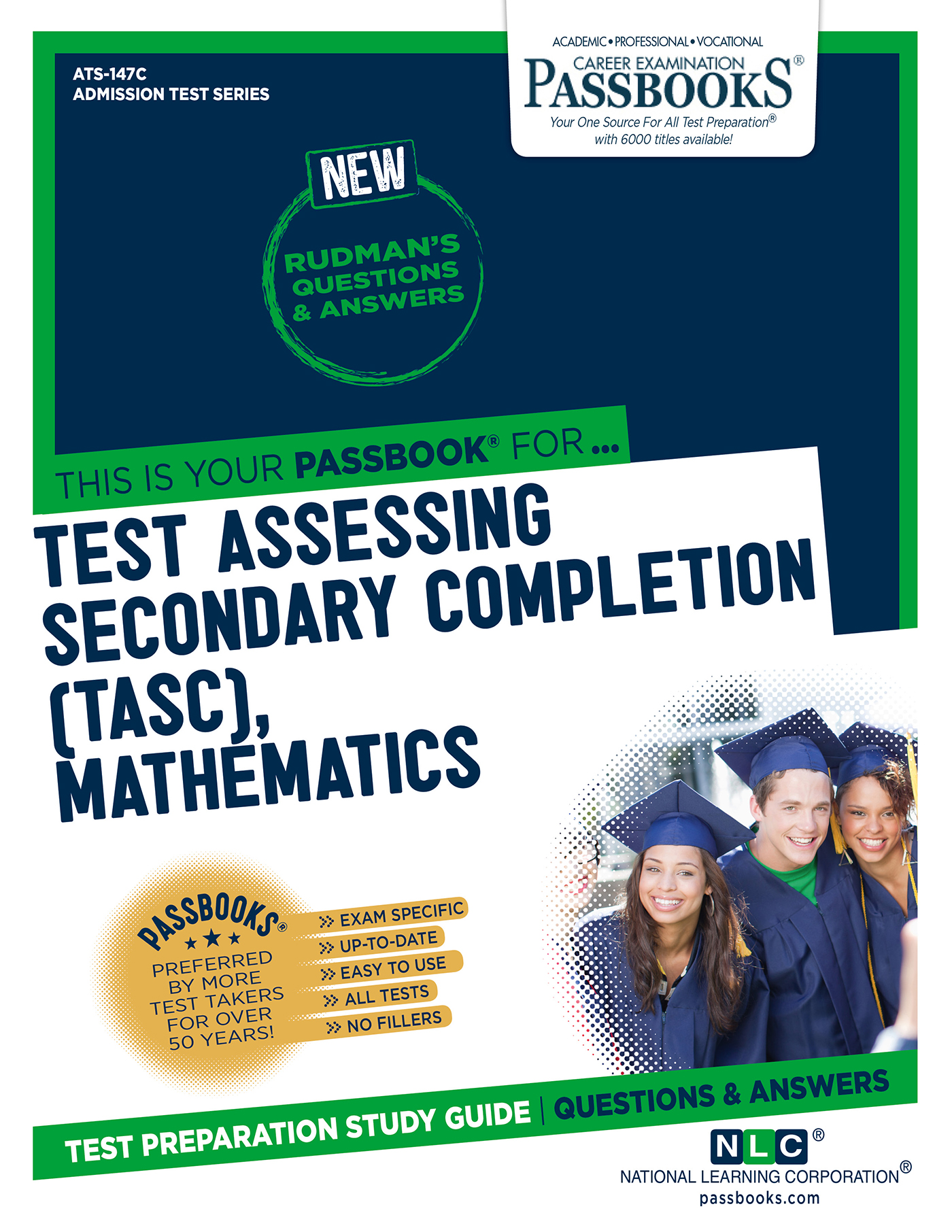 This image is the cover for the book Test Assessing Secondary Completion (TASC), Mathematics, Admission Test Series