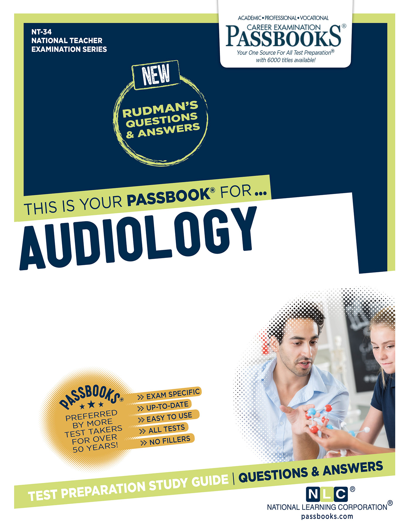 This image is the cover for the book AUDIOLOGY, National Teacher Examination Series (NTE)