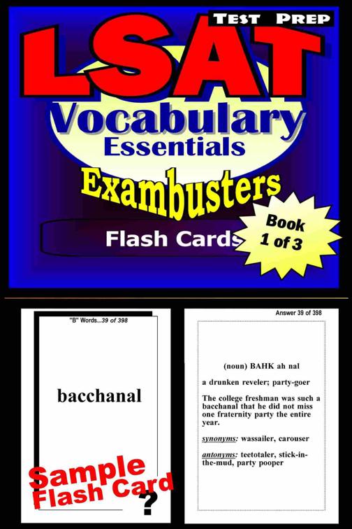 LSAT Test Prep Essential Vocabulary--Exambusters Flash Cards--Workbook 1 of 3, Exambusters LSAT