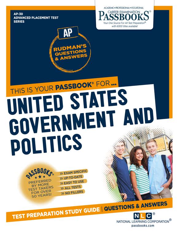 This image is the cover for the book United States Government and Politics, Advanced Placement Test Series (AP)