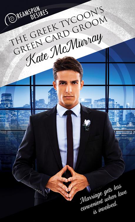 This image is the cover for the book The Greek Tycoon’s Green Card Groom, Dreamspun Desires