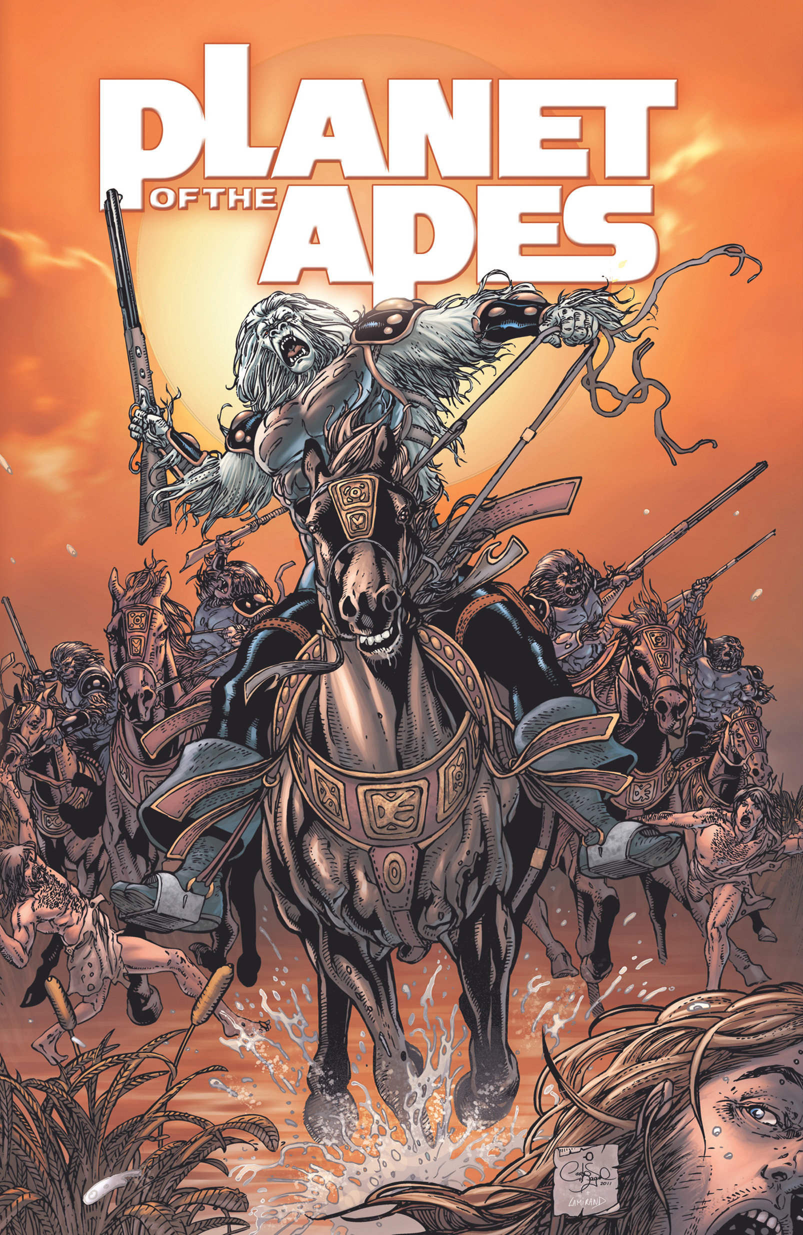 This image is the cover for the book Planet of the Apes Vol. 2, Planet of the Apes