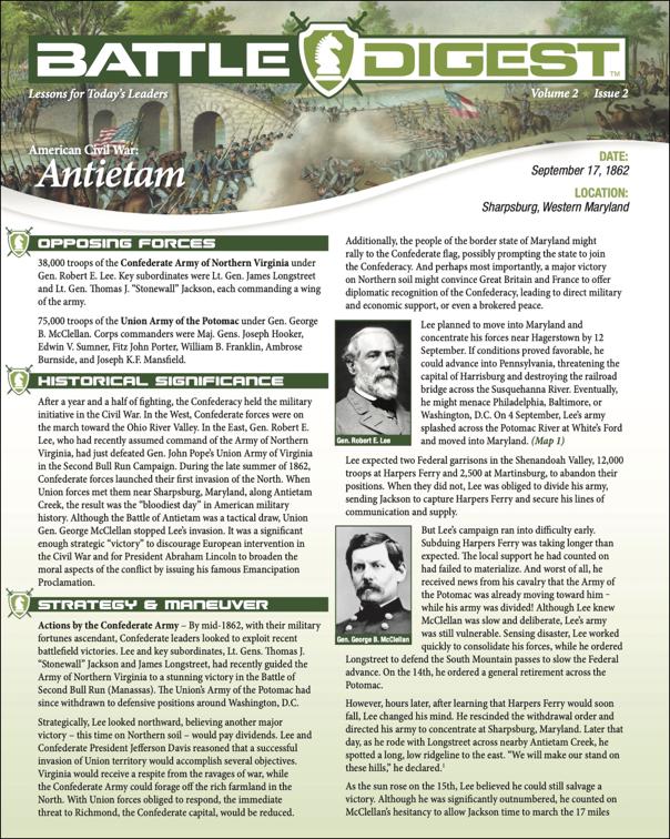 Battle Digest: Antietam, Battle Digest