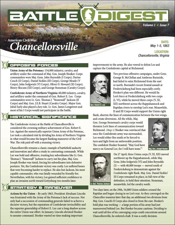 Battle Digest: Chancellorsville, Battle Digest