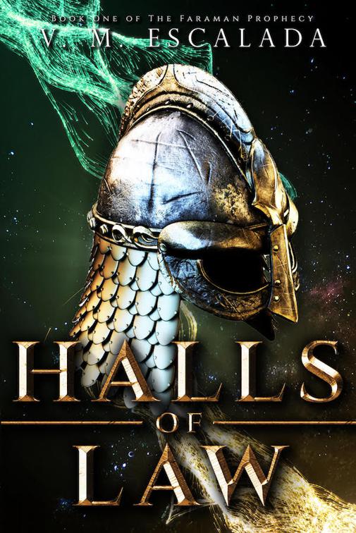 This image is the cover for the book Halls of Law, Faraman Prophecy