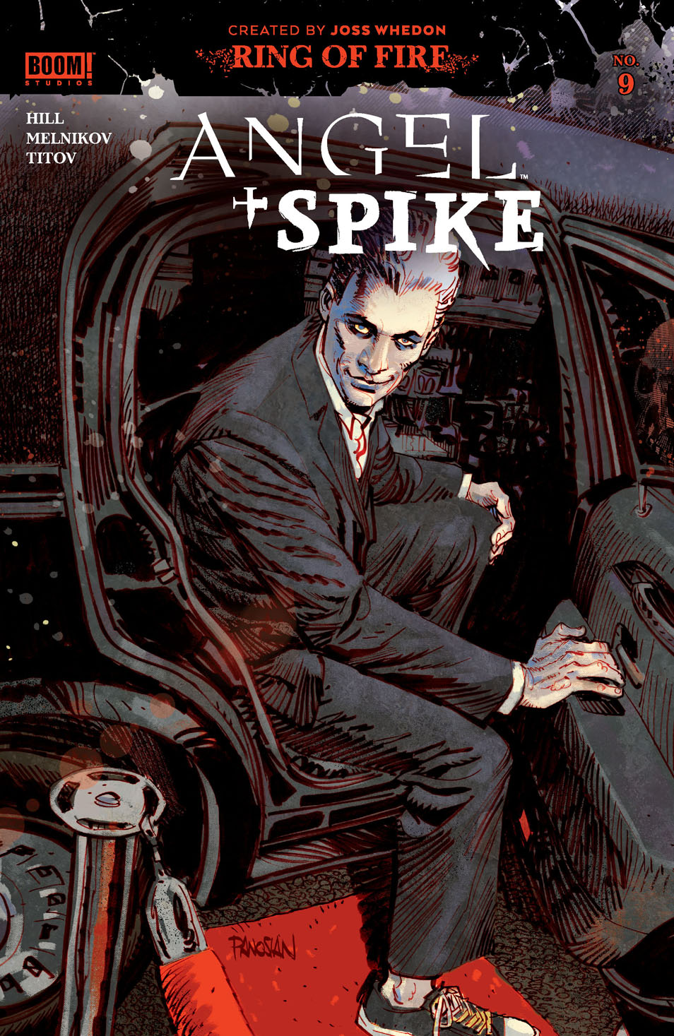 This image is the cover for the book Angel & Spike #9, Angel