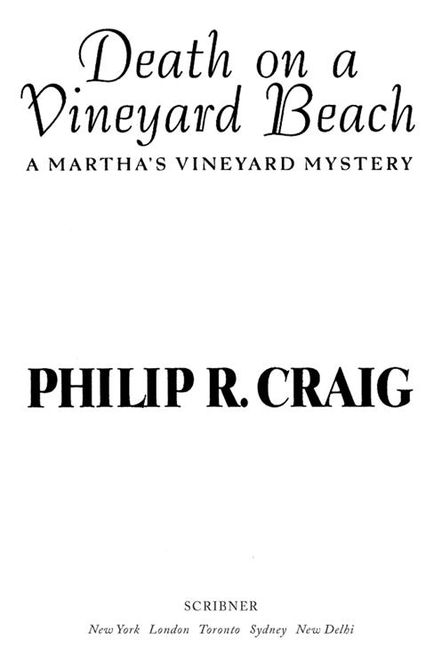 This image is the cover for the book Death on a Vineyard Beach, Martha's Vineyard Mysteries