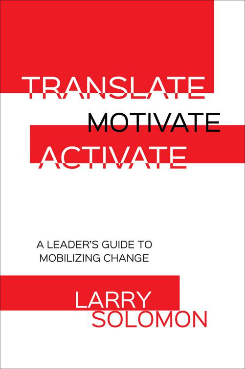 This image is the cover for the book Translate, Motivate, Activate