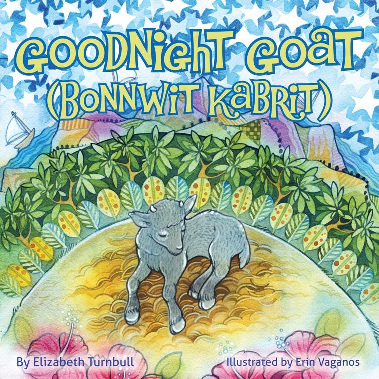 This image is the cover for the book Goodnight Goat (Bonnwit Kabrit)