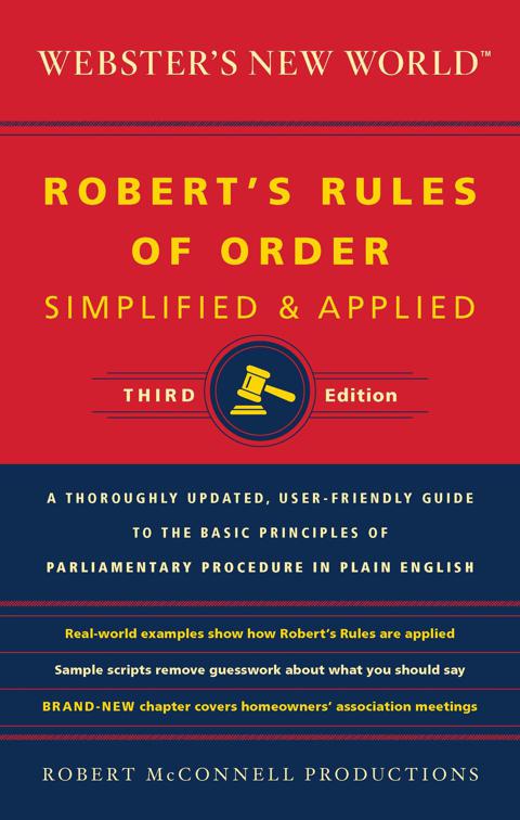 Webster&#x27;s New World: Robert&#x27;s Rules of Order, Webster&#x27;s New World