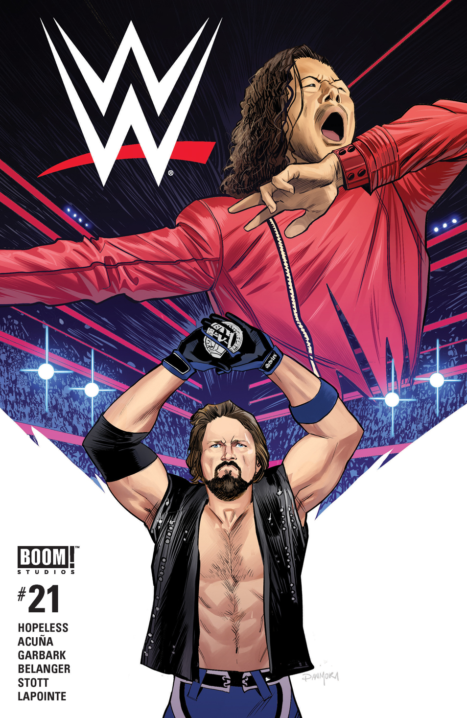 This image is the cover for the book WWE #21, WWE