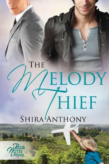 This image is the cover for the book The Melody Thief, Blue Notes