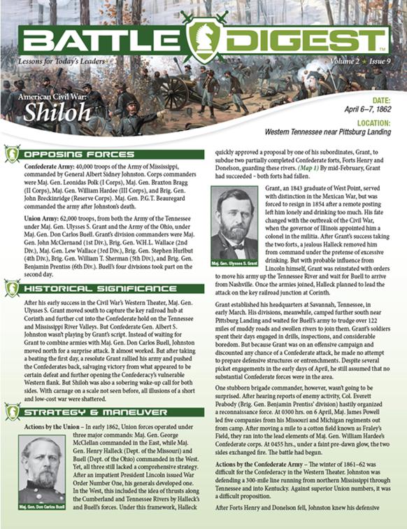 Battle Digest: Shiloh, Battle Digest