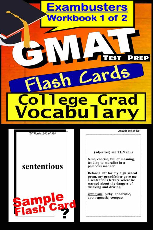 GMAT Test Prep Advanced Vocabulary Review--Exambusters Flash Cards--Workbook 1 of 2, Exambusters GMAT