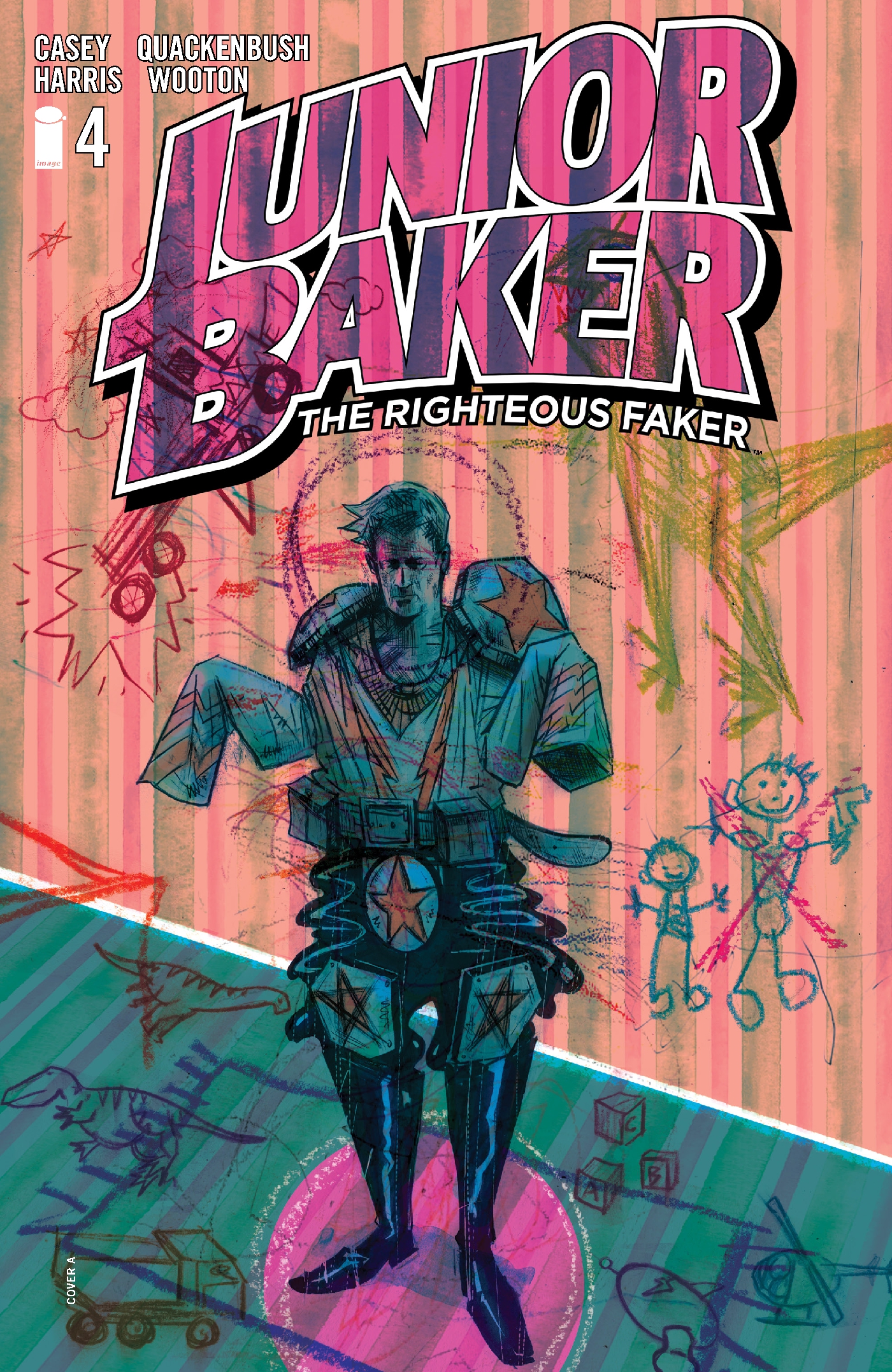 This image is the cover for the book JUNIOR BAKER THE RIGHTEOUS FAKER #4, JUNIOR BAKER THE RIGHTEOUS FAKER