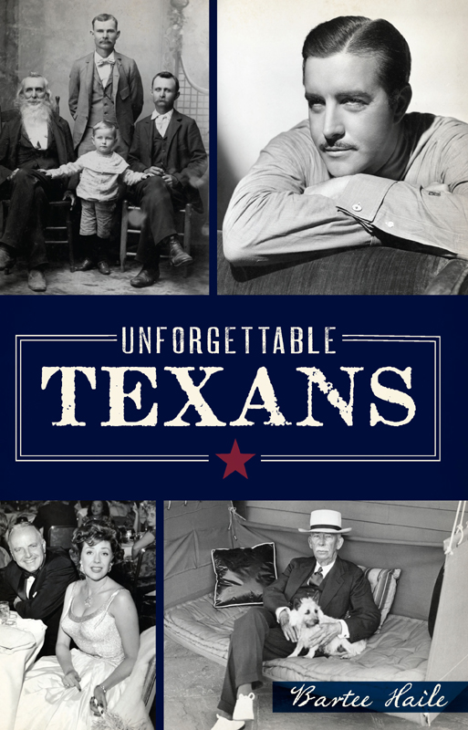 This image is the cover for the book Unforgettable Texans