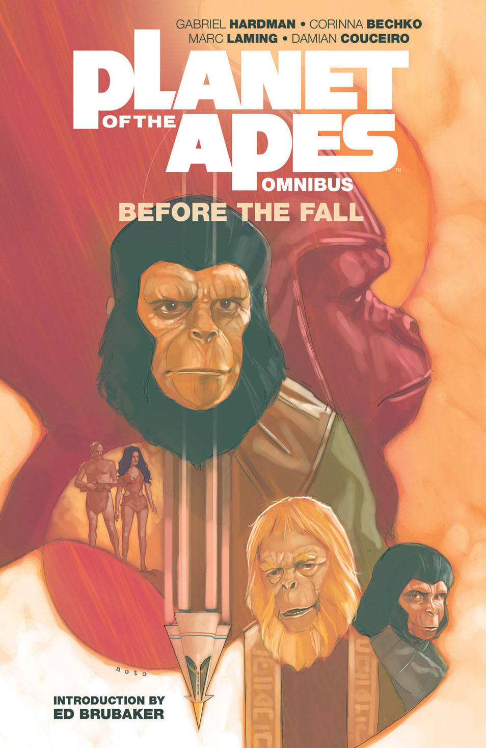 This image is the cover for the book Planet of the Apes: Before the Fall Omnibus, Planet of the Apes