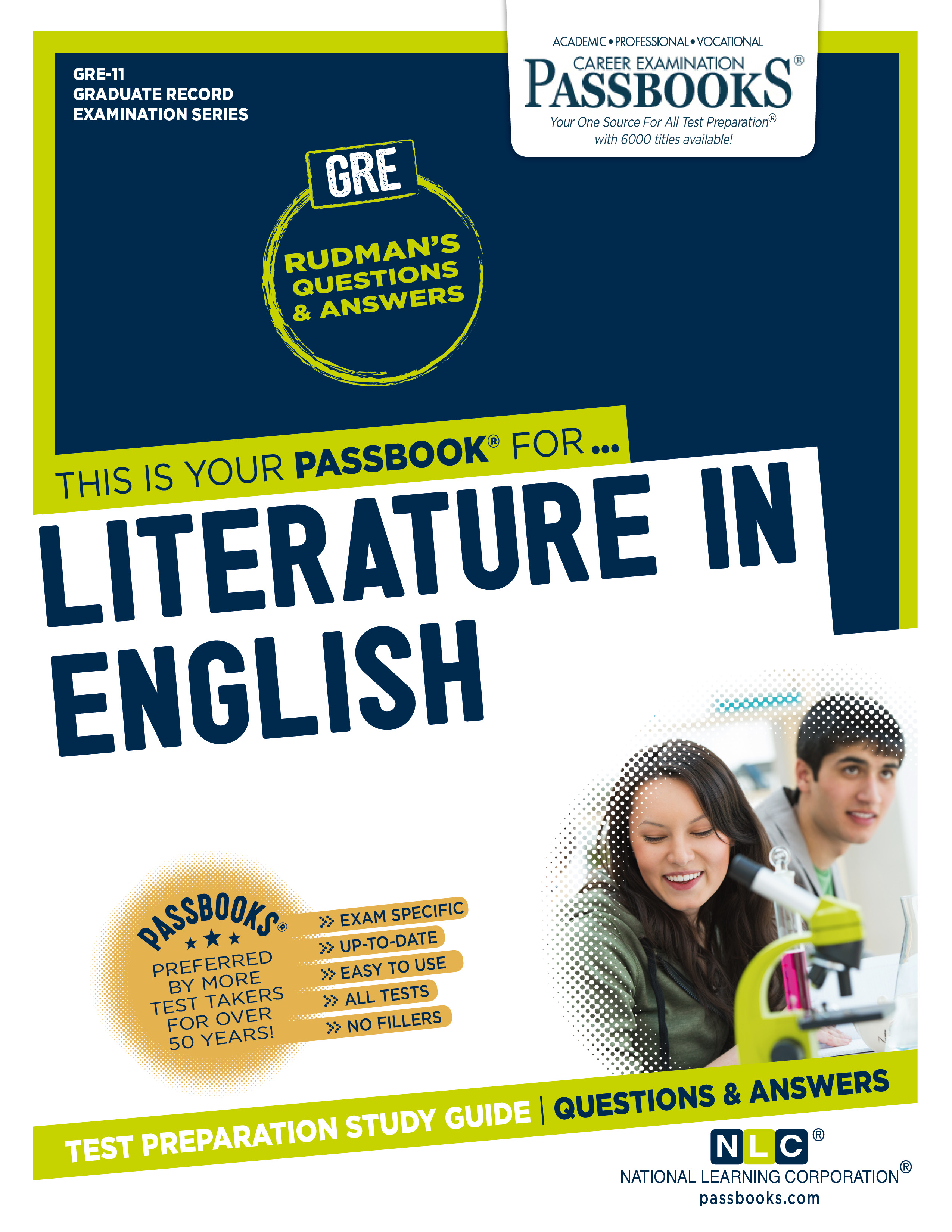 This image is the cover for the book LITERATURE IN ENGLISH, Graduate Record Examination Series (GRE)