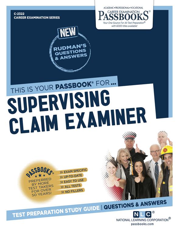 This image is the cover for the book Supervising Claim Examiner, Career Examination Series
