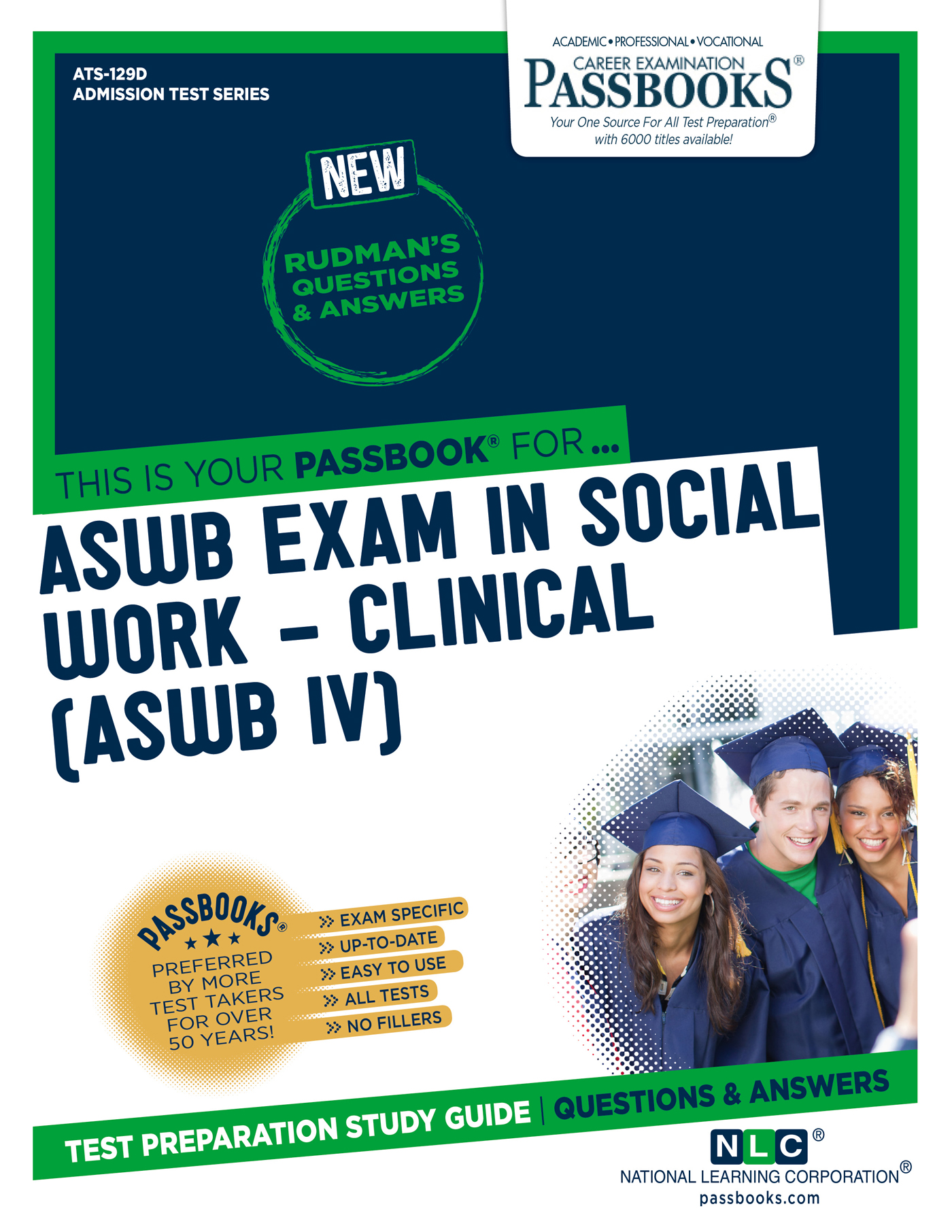 This image is the cover for the book ASWB EXAMINATION IN SOCIAL WORK – CLINICAL (ASWB/IV), Admission Test Series