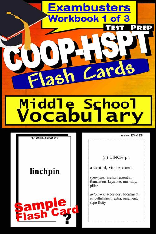 COOP-HSPT Test Prep Essential Vocabulary Review--Exambusters Flash Cards--Workbook 1 of 3, Exambusters COOP