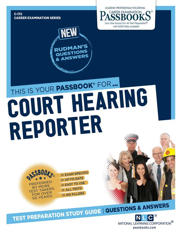 This image is the cover for the book Court Hearing Reporter, Career Examination Series